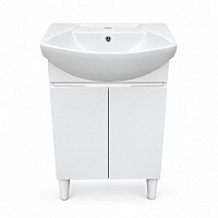 Долен шкаф Catalia 55 см с мивка CA1255 на крачета бял  – Fiurenza 55309/CA1255